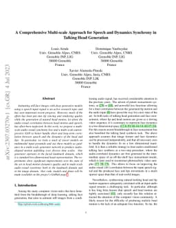 A Comprehensive Multi-scale Approach for Speech and Dynamics Synchrony
  in Talking Head Generation