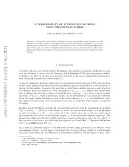 A Vulnerability of Attribution Methods Using Pre-Softmax Scores