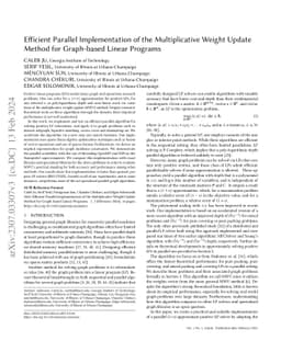 Efficient parallel implementation of the multiplicative weight update
  method for graph-based linear programs