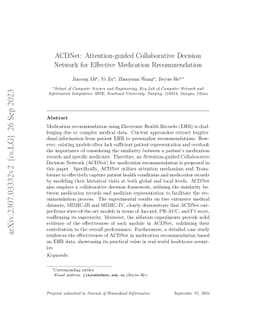 ACDNet: Attention-guided Collaborative Decision Network for Effective
  Medication Recommendation
