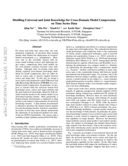 Distilling Universal and Joint Knowledge for Cross-Domain Model
  Compression on Time Series Data