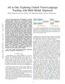 All in One: Exploring Unified Vision-Language Tracking with Multi-Modal Alignment