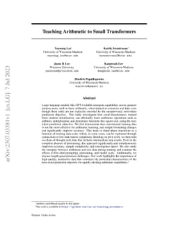 Teaching Arithmetic to Small Transformers