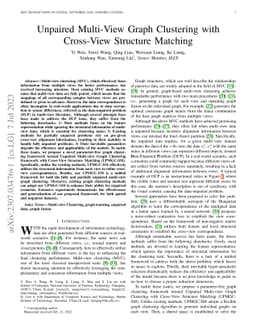 Unpaired Multi-View Graph Clustering with Cross-View Structure Matching