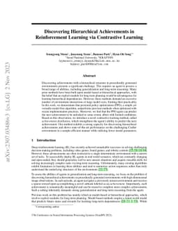 Discovering Hierarchical Achievements in Reinforcement Learning via
  Contrastive Learning