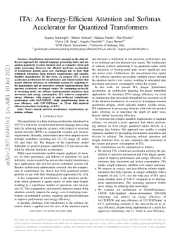 ITA: An Energy-Efficient Attention and Softmax Accelerator for Quantized
  Transformers