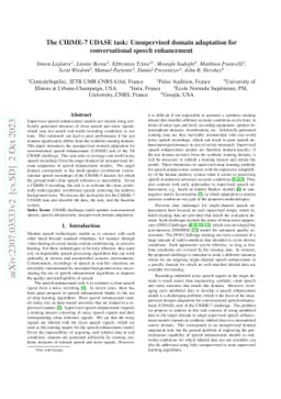 The CHiME-7 UDASE task: Unsupervised domain adaptation for
  conversational speech enhancement