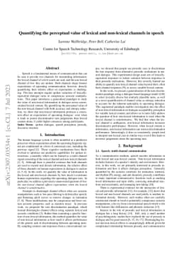 Quantifying the perceptual value of lexical and non-lexical channels in
  speech