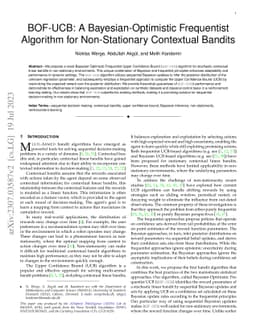 BOF-UCB: A Bayesian-Optimistic Frequentist Algorithm for Non-Stationary
  Contextual Bandits