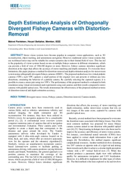 Depth Estimation Analysis of Orthogonally Divergent Fisheye Cameras with
  Distortion Removal
