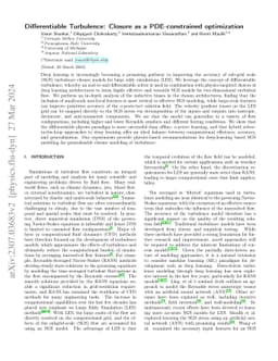 Differentiable Turbulence: Closure as a partial differential equation
  constrained optimization