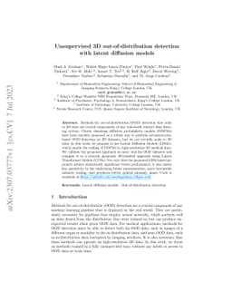 Unsupervised 3D out-of-distribution detection with latent diffusion
  models