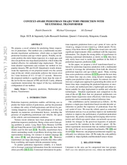 Context-aware Pedestrian Trajectory Prediction with Multimodal
  Transformer