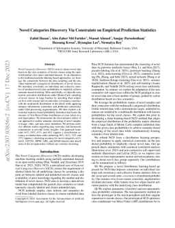 Novel Categories Discovery Via Constraints on Empirical Prediction
  Statistics