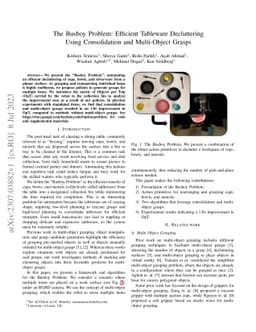 The Busboy Problem: Efficient Tableware Decluttering Using Consolidation
  and Multi-Object Grasps