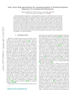 Noisy Tensor Ring approximation for computing gradients of Variational
  Quantum Eigensolver for Combinatorial Optimization