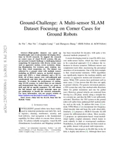 Ground-Challenge: A Multi-sensor SLAM Dataset Focusing on Corner Cases
  for Ground Robots