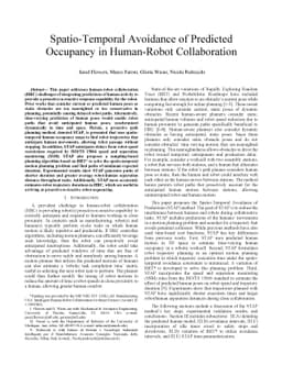 Spatio-Temporal Avoidance of Predicted Occupancy in Human-Robot
  Collaboration