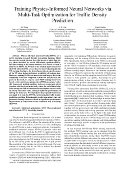 Training Physics-Informed Neural Networks via Multi-Task Optimization
  for Traffic Density Prediction