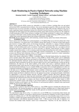 Fault Monitoring in Passive Optical Networks using Machine Learning
  Techniques