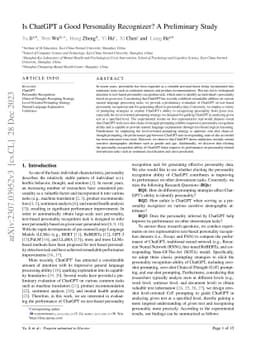 Is ChatGPT a Good Personality Recognizer? A Preliminary Study