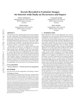 Secrets Revealed in Container Images: An Internet-wide Study on
  Occurrence and Impact