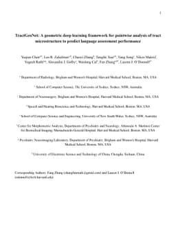 TractGeoNet: A geometric deep learning framework for pointwise analysis
  of tract microstructure to predict language assessment performance