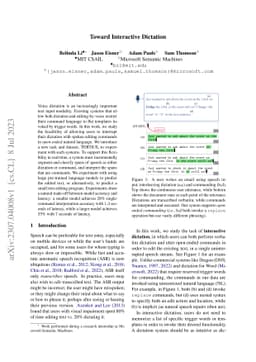 Toward Interactive Dictation
