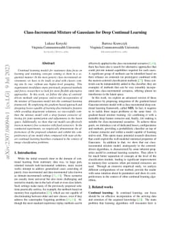 Class-Incremental Mixture of Gaussians for Deep Continual Learning