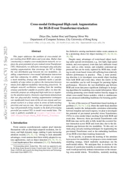 Cross-modal Orthogonal High-rank Augmentation for RGB-Event
  Transformer-trackers