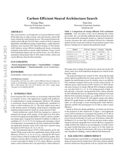 Carbon-Efficient Neural Architecture Search