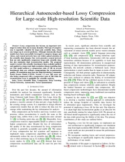 Hierarchical Autoencoder-based Lossy Compression for Large-scale
  High-resolution Scientific Data