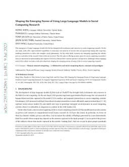 Shaping the Emerging Norms of Using Large Language Models in Social
  Computing Research