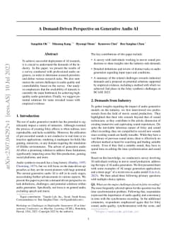 A Demand-Driven Perspective on Generative Audio AI