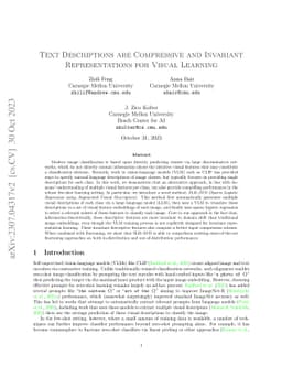 Text Descriptions are Compressive and Invariant Representations for
  Visual Learning