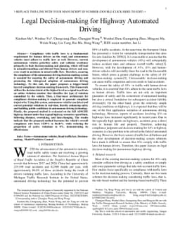 Legal Decision-making for Highway Automated Driving