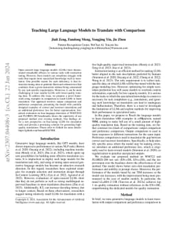 TIM: Teaching Large Language Models to Translate with Comparison