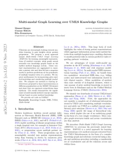 Multi-modal Graph Learning over UMLS Knowledge Graphs