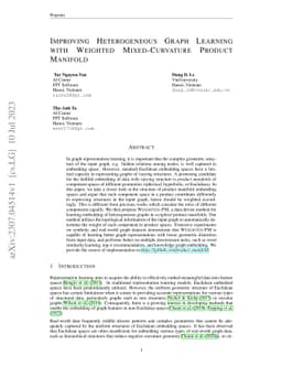 Improving Heterogeneous Graph Learning with Weighted Mixed-Curvature
  Product Manifold