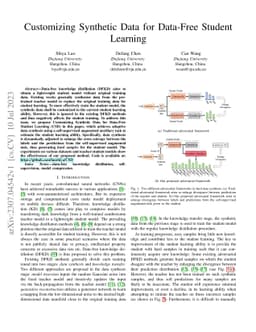 Customizing Synthetic Data for Data-Free Student Learning