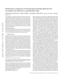 Performance comparison of timing-based anomaly detectors for Controller
  Area Network: a reproducible study
