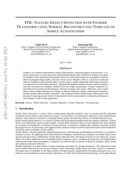 TFR: Texture Defect Detection with Fourier Transform using Normal
  Reconstructed Template of Simple Autoencoder