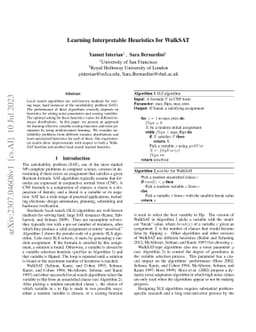 Learning Interpretable Heuristics for WalkSAT