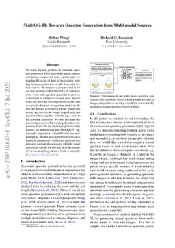 MultiQG-TI: Towards Question Generation from Multi-modal Sources
