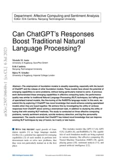 Can ChatGPT's Responses Boost Traditional Natural Language Processing?