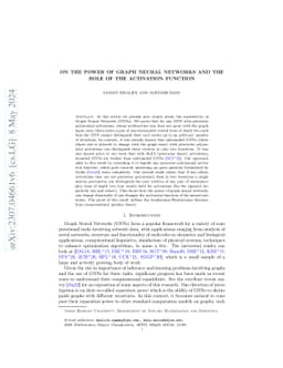 On the power of graph neural networks and the role of the activation
  function