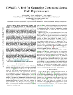 COMEX: A Tool for Generating Customized Source Code Representations