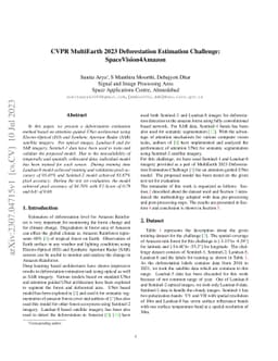 CVPR MultiEarth 2023 Deforestation Estimation
  Challenge:SpaceVision4Amazon