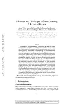 Advances and Challenges in Meta-Learning: A Technical Review