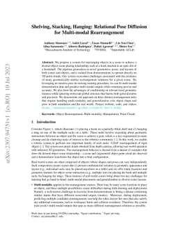 Shelving, Stacking, Hanging: Relational Pose Diffusion for Multi-modal
  Rearrangement